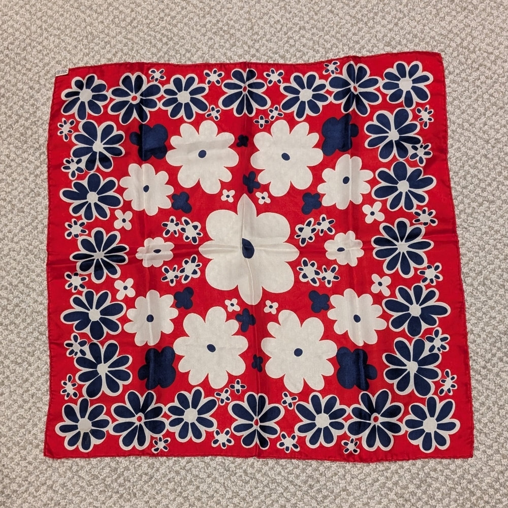 Vintage Japanese Silk Floral Scarf